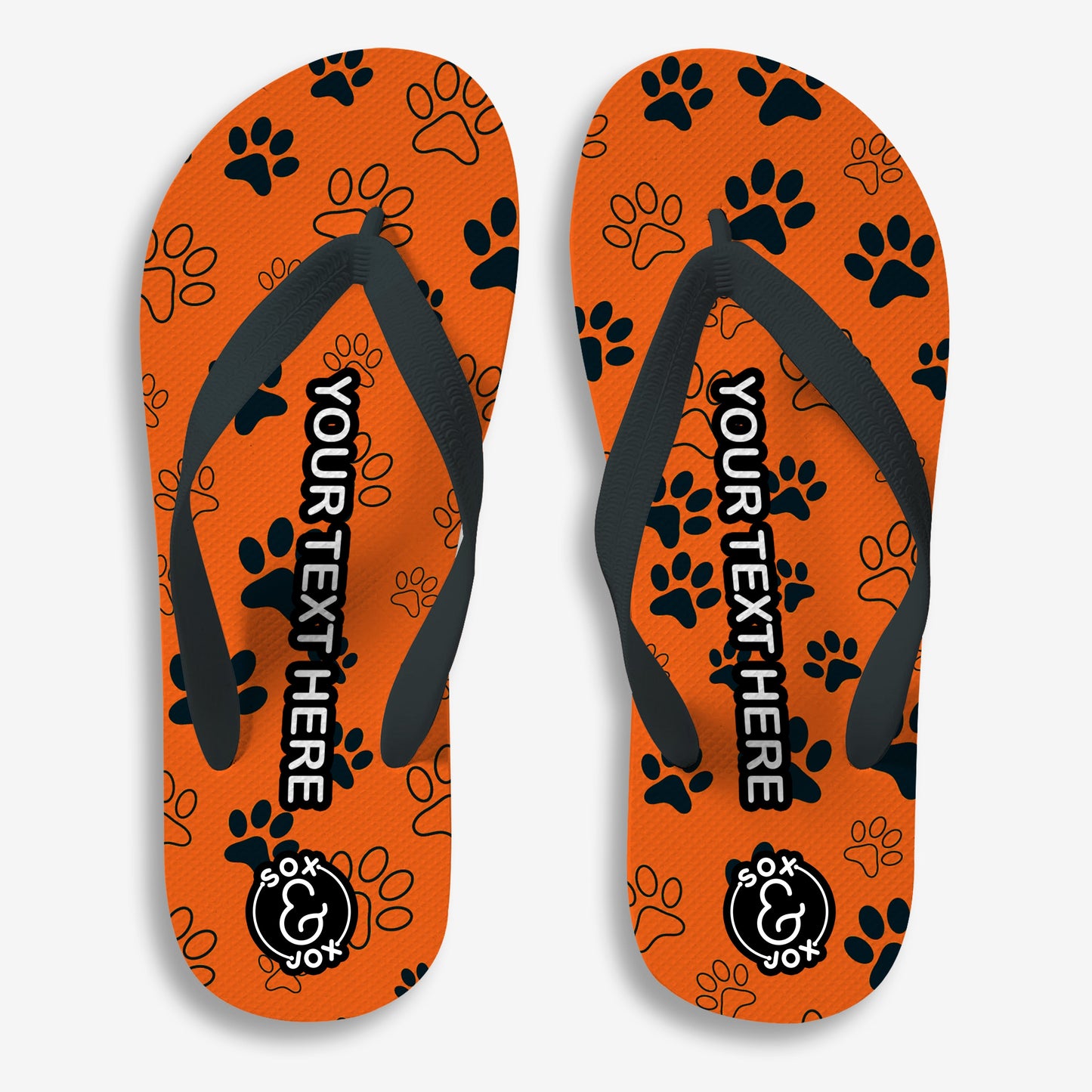 Sox & Jox Custom Paw Prints design Flip Flop