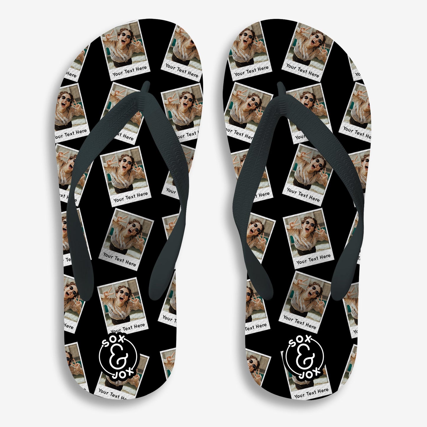 Sox & Jox Custom Polaroid design Flip Flop